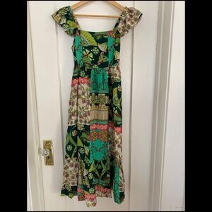 Entro Maxi Patchwork Printed Maternity Dress